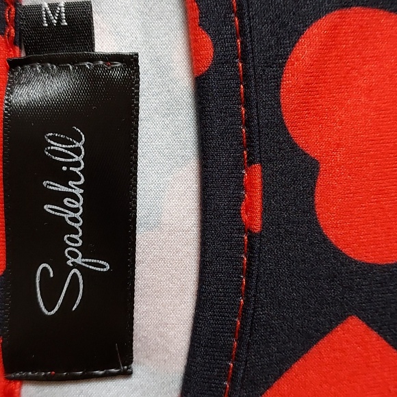 Spadehill NWOT Black & Red Heart Print Long Sleeve Swing Mini Dress Size M - Picture 7 of 8